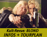 Werbe-Banner der Karlsruher Kult-Revue: BLOND - frisch getönt.
